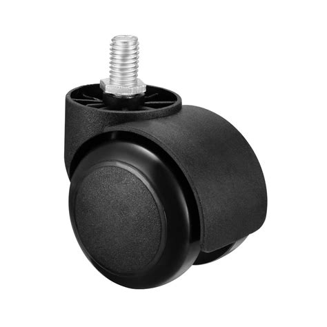 Office Chair Casters Wheels Inch Pu Twin Wheel Threaded Swivel Caster