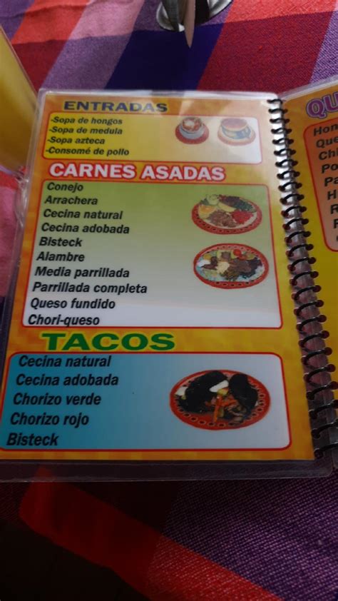 Carta Del Restaurante Caba A Punta Del Cielo Ciudad Del M Xico