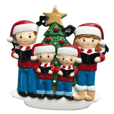 Ornement de Noël personnalisé Carolers Famille de 4 Etsy