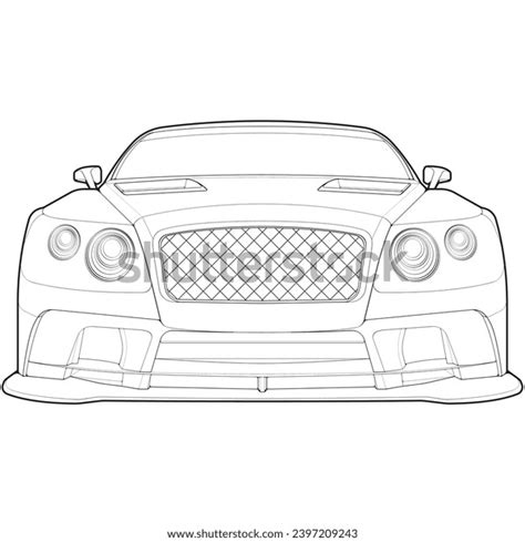 Car Outline Blueprint Vector Front View Stock Vector (Royalty Free) 2397209243 | Shutterstock