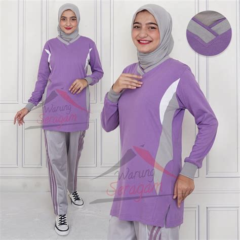 Jual Baju Senam Wanita Set Training Seragam Muslimah Shopee Indonesia