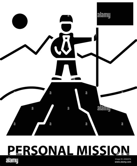 Personal Mission Icon Black Vector Sign With Editable Strokes Concept