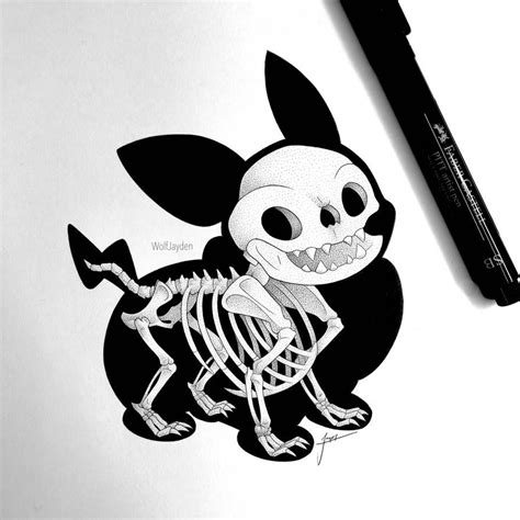 Skeletal Yamper By Wolfjayden On Deviantart Pokemon Tattoo Tattoo