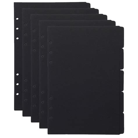 5Pcs Page Dividers Binder Book Dividers Detachable Binder Divider Tabs ...