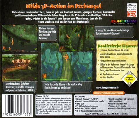 Disneys Tarzan Cover Or Packaging Material Mobygames