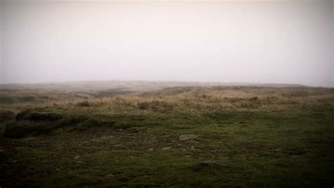 Misty Yorkshire Moor A Panning Shot Of A Bleak Yorkshire Moor Filmed