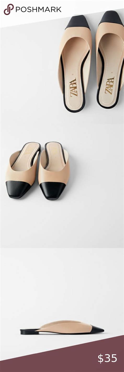 Zara- Low Heeled Leather Mules | Leather mules, Colorful heels, Mules shoes