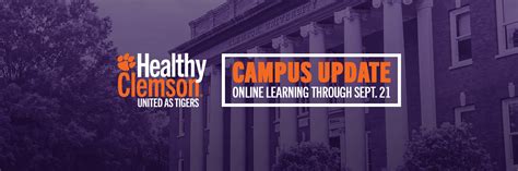 Campus Update — Online learning through Sept. 21 | Clemson News