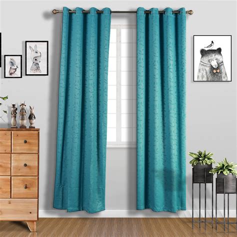 Buy Teal Soundproof Curtains | Pack of 2 Embossed Curtains | 52"x108 ...