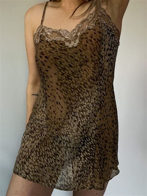 Victoria S Secret Lace Leopard Print Slip Lingerie Gem