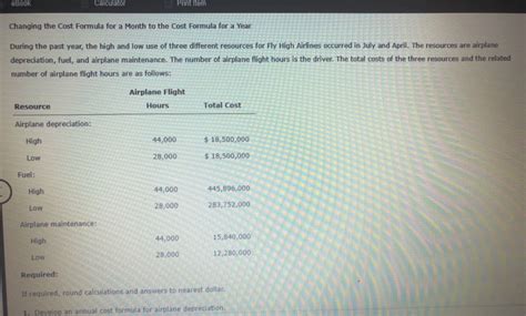 Solved EBook Calculator Print Item Changing The Cost Formula Chegg