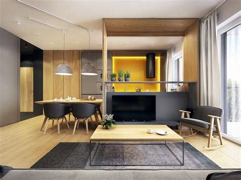 Nappali étkező és konyha kis alapterületen Appartement moderne