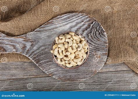 Full Frame Top View Of Large Amount Of Raw Delicious Cashews Placed On