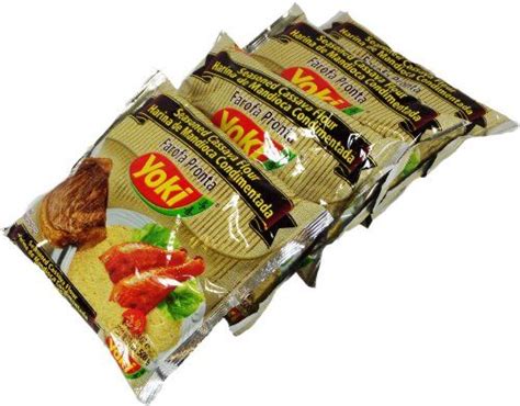 Yoki Seasoned Cassava Flour 17 6oz Farofa De Mandioca Pronta 500g Pack Of 04 Baked Dessert