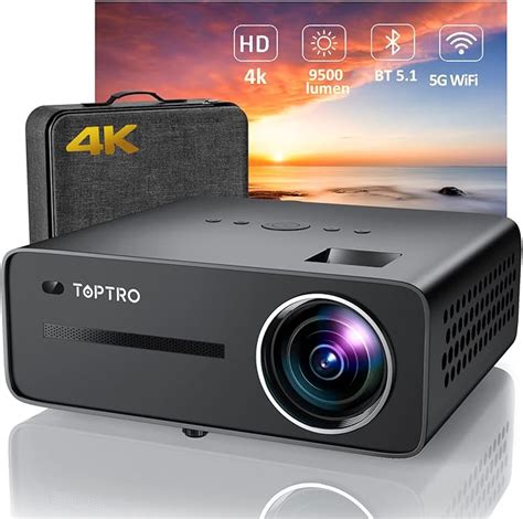 Vidéoprojecteur 5G WiFi Bluetooth TOPTRO X5 9000 Lumens Projecteur 4K