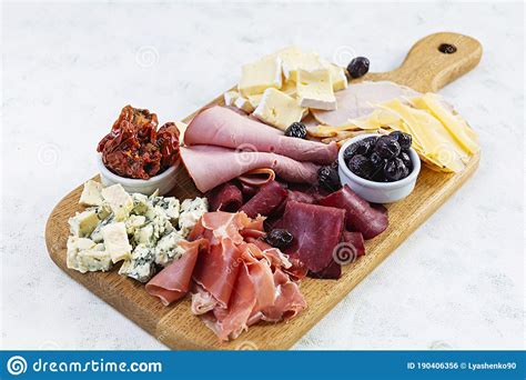 Italian Antipasto Antipasti Board With Ham Salsami Prosciutto