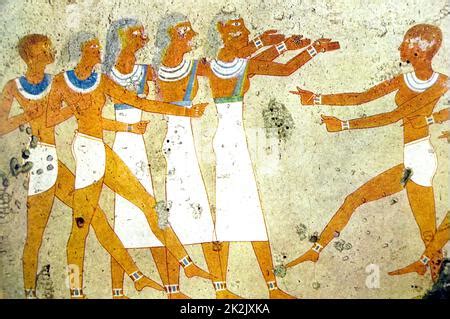 Egyptian Tomb Wall Painting From Thebes Luxor Dated Th Century Bc