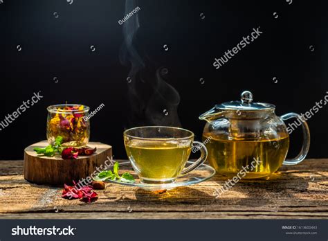 Hot Herbal Tea Glass Teapot Cup Stock Photo 1613600443 Shutterstock