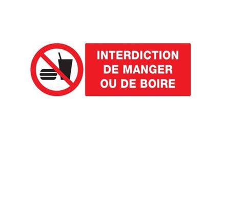 Panneau Interdiction De Manger Ou De Boire Corderie Weiss