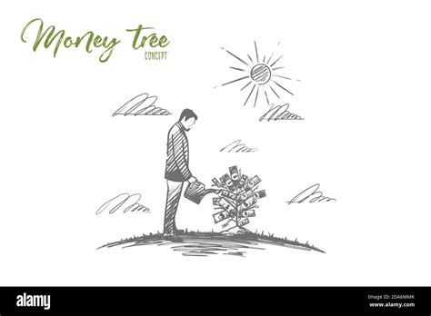 Money tree concept. Hand drawn isolated vector Stock Vector Image & Art - Alamy