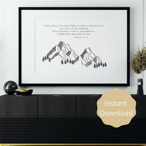 Faith Can Move Mountains Digital Download Wall Art - Etsy