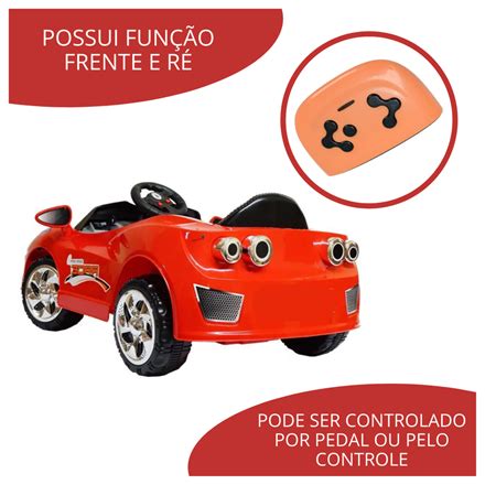 Mini Carro Eletrico Importway Bw Vm Infantil Vermelho C Controle