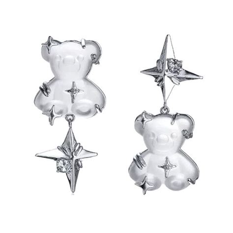 GRUNGE BEAR AESTHETIC EARRINGS Grunge Accessories Y2k Earrings