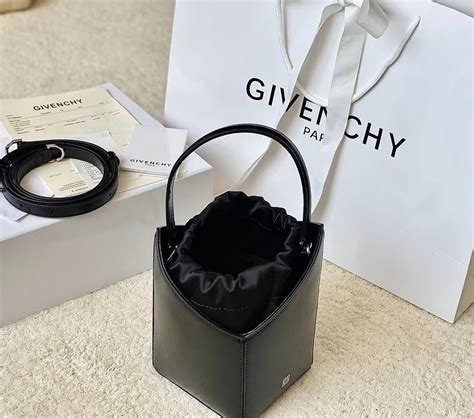 Givenchy Mini Cut Out Bucket Bag Black White For Women 6 3in 16cm