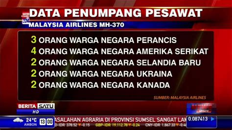 Ada 12 WNI Di Malaysia Airlines Yang Hilang Kontak YouTube