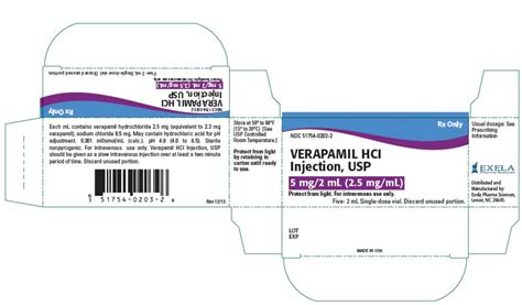 Verapamil Injection - FDA prescribing information, side effects and uses