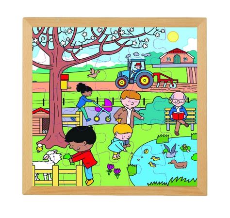 Four Seasons Wooden Puzzle Spring Educo