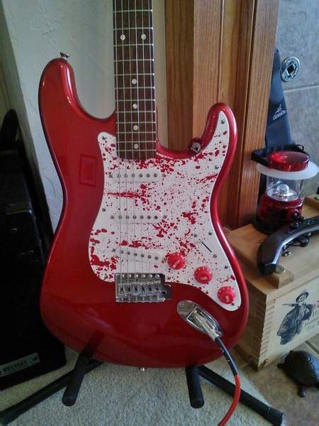 Fender Stratocaster Candy Apple Red With A Bloody White Pickguard