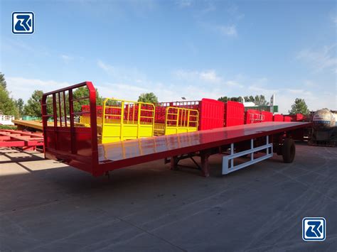 Flat Bed Deck Semi Trailer 3 Axle 20FT 40FT 60FT 50FT Container Flatbed