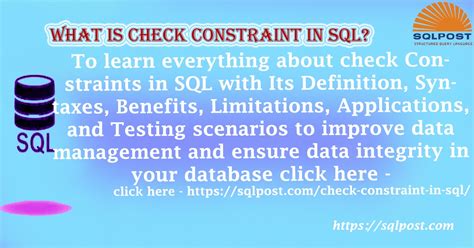 What Is Check Constraint In Sql Sqlpost Academy