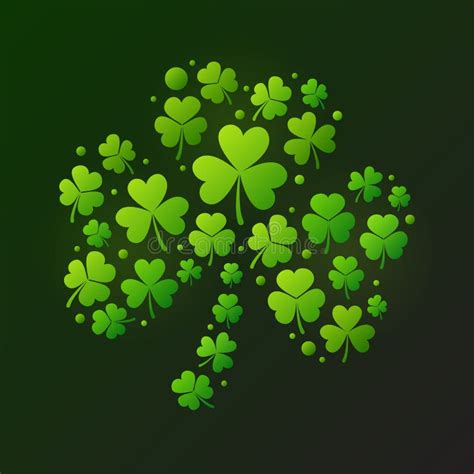 Shamrock Made Of Small Shamrocks Stock Vector Illustration Of Garnet