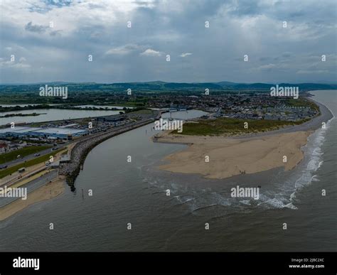 Aerial Photos of Rhyl Harbor and Sea Front Stock Photo - Alamy