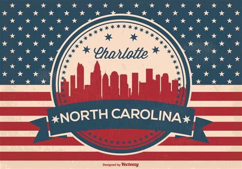 Charlotte North Carolina Skyline Illustration - Download Free Vector ...