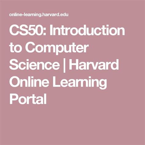 The Text Reads Cs50 Instruction To Computer Science I Harvard Online