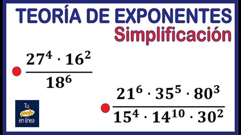 TEORÍA DE EXPONENTES 02 Simplificación usando Leyes de Exponentes