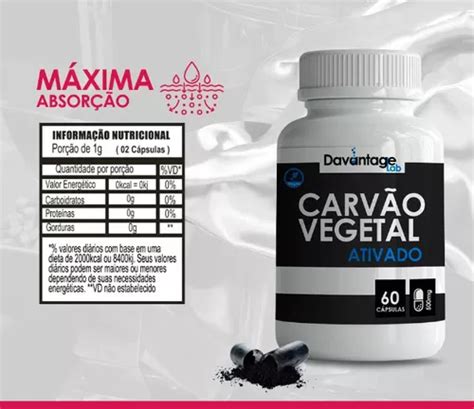 Suplemento En C Psulas Davantage Lab Premium Carv O Vegetal Ativado