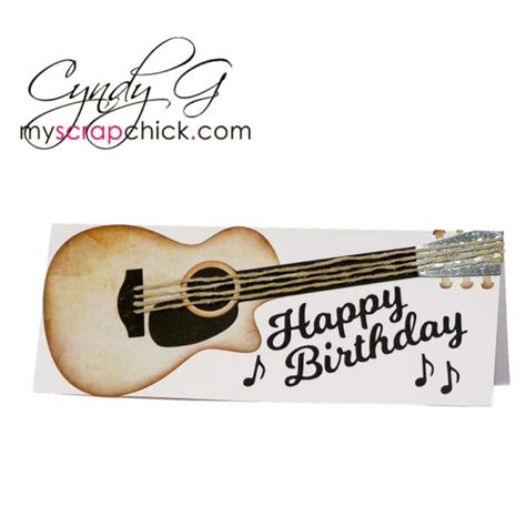 Guitar Slimline Card Svg My Scrap Chick