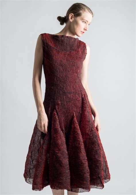 Anett Röstel Sleeveless Pleated Dress in Red Santa Fe Dry Goods