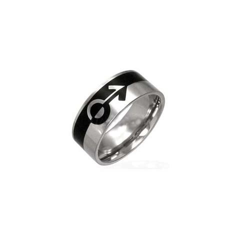 Bague Mars Black Argent Gay Bagues Lesbiennes Gay Bi Trans Lgbt