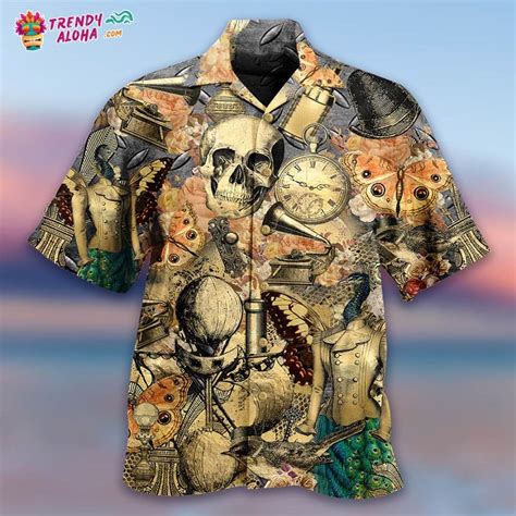 Skull Retro Style Hawaiian Shirt Trendy Aloha Trendy Aloha