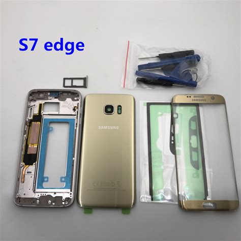 Full Housing Case Back Cover Front Screen Glass Lens Middle Frame For Samsung Galaxy S7 Edge