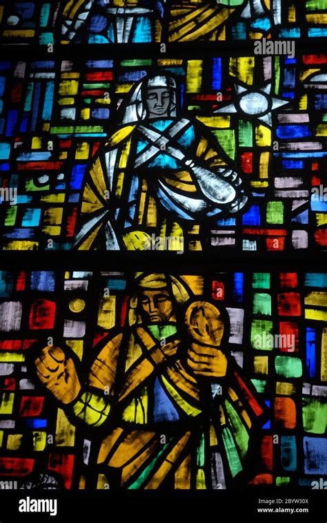 Stained Glass Windows In Manila Cathedral Intramuros Philippines