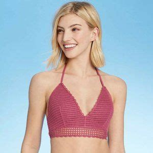 Shade Shore Swim Shade Shore Crochet Long Line Bikini Top Nwt