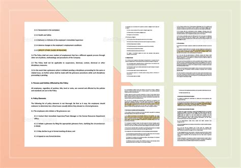 Grievance Policy And Procedure Template