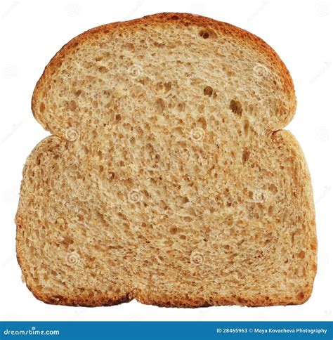 Slice Of Wholewheat Bread Isolated On White Stock Image Image Of Multigrain Wheat 28465963