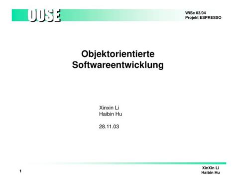 Ppt Objektorientierte Softwareentwicklung Powerpoint Presentation